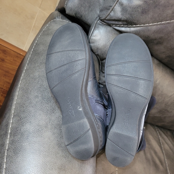 Clarks Whistle Whey wide leg boots dark Navy blue size 9.5 - Picture 7 of 9